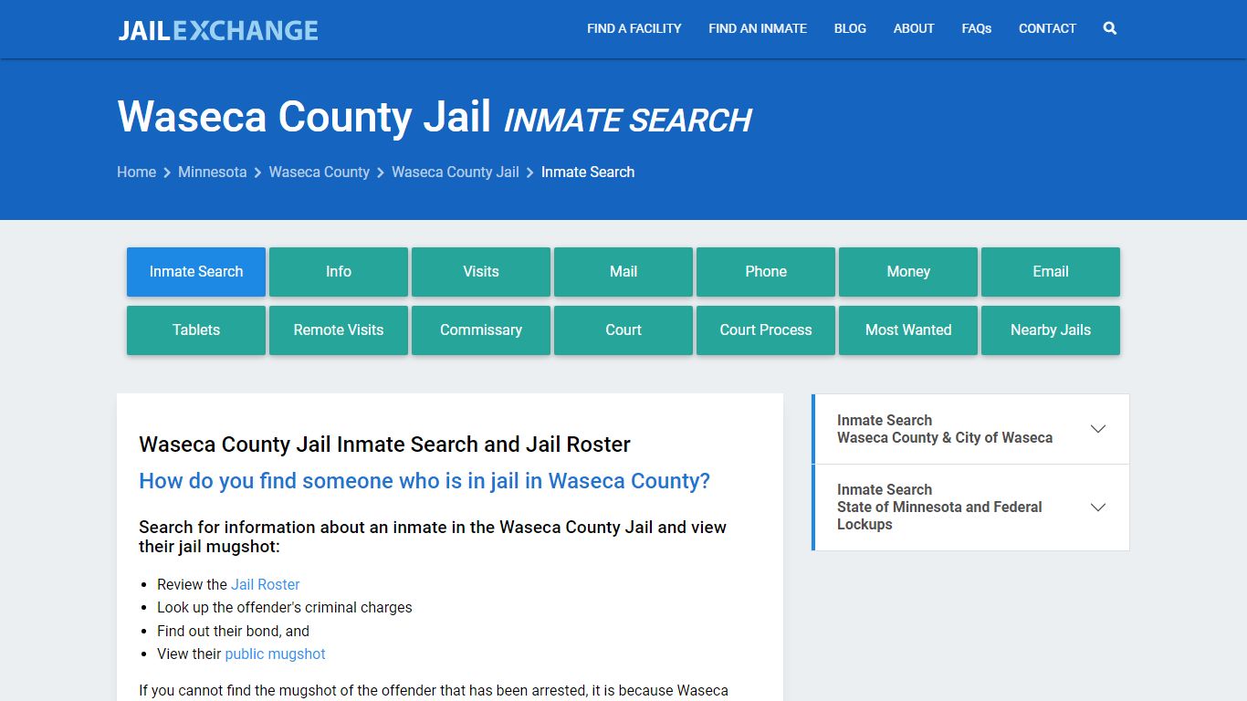 Inmate Search: Roster & Mugshots - Waseca County Jail, MN - Jail Exchange